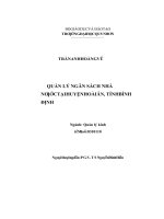 0439 quản lý ngân sách nhà nước tại huyện hoài ân tỉnh bình định luận văn tốt nghiệp