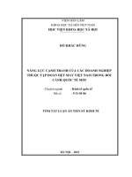Năng lực cạnh tranh của các doanh nghiệp thuộc tập đoàn dệt may việt nam trong bối cảnh quốc tế mới tt
