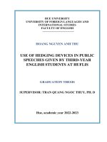 Use of hedging devices in public speeches given by third year english students at huflis