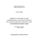 0722 nghiên cứu tổng hợp vật liệu composite sno2r go ứng dụng làm chất xúc tác quang phân hủy chất hữu cơ gây ô nhiễm trong môi trường nước luận văn tốt ng