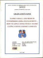 Family small and medium enterprises (smes) management   how toapply effectively to phu cuong coffe export company