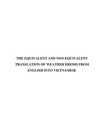 The equivalent and non equivalent translation of weather idioms from english into vietnamese graduation paper, major translation interpretation