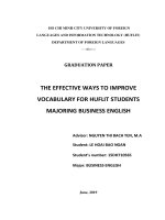 Effective ways to improve vocabulary for huflit students majoring business english graduation paper, major business english