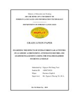 Examining the effects of extracurricular activities on academic achievement, attendance record, and learner engagement among the english majored students in huflit graduation paper