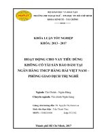 Hoạt động cho vay tiêu dùng không có tài sản bảo đảm tại ngân hàng tmcp hàng hải việt nam  phòng giao dịch thị nghè