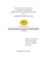 Some benefits of using smartphones to enhance the english speaking skill of university students in viet nam graduation paper