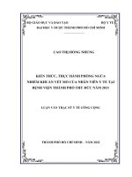 Kiến thức, thực hành phòng ngừa nhiễm khuẩn vết mổ của nhân viên y tế tại bệnh viện thành phố thủ đức năm 2021