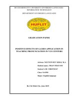 Positive effects of games application in teaching pronunciation in vus centers graduation paper, major english language