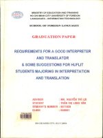 Requirements for a good interpreter and translator and some suggestions for huflit students majoring interpretation and translation