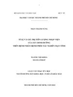 Tỉ lệ và giá trị tiên lượng nhập viện của suy dinh dưỡng trên bệnh nhân bệnh phổi tắc nghẽn mạn tính