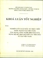 Nghiên cứu luật đầu tư trực tiếp nước ngoài tại việt nam   ứng dụng công nghệ hiện đại xây dựng hệ hổ trợ giúp các nhà đầu tư