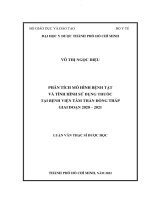 Phân tích mô hình bệnh tật và tình hình sử dụng thuốc tại bệnh viện tâm thần đồng tháp giai đoạn 2020   2021