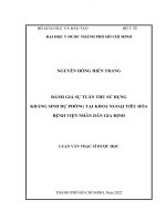 Đánh giá sự tuân thủ sử dụng kháng sinh dự phòng tại khoa ngoại tiêu hóa bệnh viện nhân dân gia định