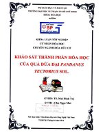 Khảo sát thành phần hóa học của quả dứa dại pandanus tectorius sol