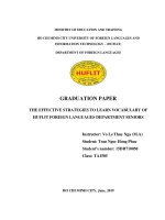 The effective strategies to learn vocabulary of huflit foreign languages department seniors graduation paper