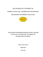 Suggested methods for effectively second language vocabulary teaching to elementary students graduation paper, major english pedagogy