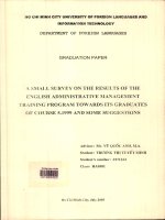 A small survey on the results of the emglish administrative management training program towards its graduates of course 5 1999 and some suggestions