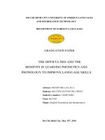 The difficulties and the benefits in learning phonetics and phonology to improve language skills graduation paper, major english translation and interpretation