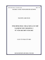 Tình hình phẫu thuật rò luân nhĩ tại bệnh viện nhi đồng 2 từ năm 2021 đến năm 2022
