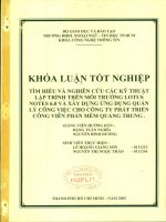 Tìm hiểu và nghiên cứu các kỹ thuật lập trình trên môi trưởng lotus notes 6 0 và xây dựng ứng dụng quản lý công việc cho công ty phát triển công viên phần mềm quang trung