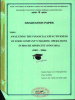 Analyzing the financial effectiveness of food companys trading operations in ho chi minh (foodcosa) (2002   2006)