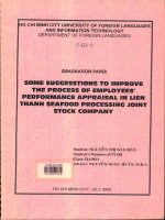 Some suggestions to improve the process of employees performance appraisal in lien thanh seafood processing joint stock company