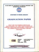 What are the possible obstacles discouraging the third year students of foreign languages department from strictly following steps in the essay writing process