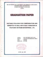 Suitable policies for compensation and benefits to deal with high turnover in pouyuen vietnam enterprise, ltd