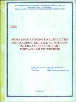 Some suggestions to push up the forwarding service at sotrans international freight forwarder enterprise