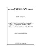 Luận văn thạc sĩ nghiên cứu chất lượng dịch vụ, cảm nhận giá cả tác động đến sự thỏa mãn của khách hàng tại công ty cổ phần fiditour , luận văn thạc sĩ
