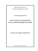 Luận văn thạc sĩ nâng cao năng lực cạnh tranh của công ty cổ phần giám định vinacontrol , luận văn thạc sĩ