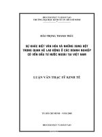 Luận văn thạc sĩ sự khác biệt văn hóa và những xung đột trong quan hệ lao động ở các doanh nghiệp có vốn đầu tư nước ngoài tại việt nam , luận văn thạc sĩ