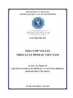 Tội cướp tài sản theo luật hình sự việt nam