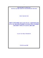 Luận văn thạc sĩ phân tích hiệu quả sản xuất kinh doanh của các doanh nghiệp ngành công nghiệp chế biến tỉnh an giang 2003 2007 , luận văn thạc sĩ kinh tế