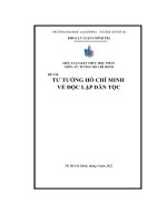 Tiểu luận kết thúc học phần môn tư tưởng hồ chí minh đề tài tư tưởng hồ chí minh về độc lập dân tộc