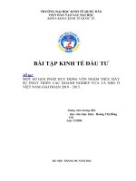 MỘT SỐ GIẢI PHÁP HUY ĐỘNG VỐN NHẰM THÚC ĐẨY SỰ PHÁT TRIỂN CÁC DOANH NGHIỆP VỪA VÀ NHỎ Ở VIỆT NAM GIAI ĐOẠN 2010 – 2015