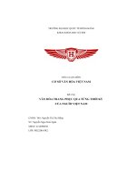 Tiểu luận môn cơ sở văn hóa việt nam đề tài văn hóa trang phục qua từng thời kỳ của người việt nam