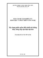 Xây dựng phần mềm điều khiển hệ thống thuỷ nông tiếp cận hiện đại hoá