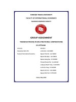 (Tiểu luận) group assignment transfer pricing in multinational corporations in vietnam