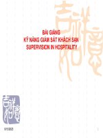 Bài Giảng - Kỹ Năng Giám Sát Khách Sạn   ( Supervision In Hospitality ) - Combo Full Slides 4 Chương