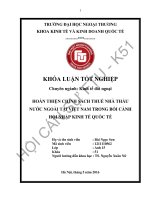 Hoàn thiện chính sách thuế nhà thầu nước ngoài tại việt nam trong bối cảnh hội nhập kinh tế quốc tế 