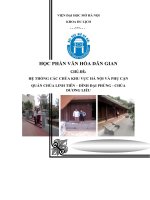 Tiểu Luận - Văn Hóa Dân Gian - Chủ Đề - Hệ Thống Các Chùa Khu Vực Hà Nội Và Phụ Cận Quán Chùa Linh Tiên – Đình Đại Phùng - Chùa Dương Liễu