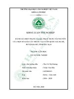 Đánh giá hiện trạng và giá trị sử dụng tài nguyên của một số loài cây thuốc tại vườn quốc gia ba bể, huyện ba bể, tỉnh bắc kạn