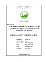 Tình hình mắc bệnh suyễn trên đàn lợn thịt tại trang trại greenfarm tỉnh hưng yên và điều trị thử nghiệm