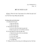 Phân tích một số giải pháp tài trợ thâm hụt ngân sách của việt nam trong những năm gần đây