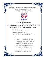 Tiểu luận cuối kỳ tư tưởng hồ chí minh về văn hóa và sự vận dụng của đảng cộng sản việt nam