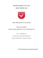 Tiểu luận cuối kỳ quản lý chất thải rắn và các vấn đề tồn tại