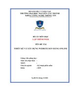 Đồ án môn học lập trình web tên đề tài thiết kế và xây dựng website bán hàng online