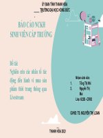 (Tiểu luận) đề tài nghiên cứu các nhân tố tác động đến hành vi mua sản phẩm thời trang thông qua livestream