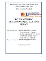 (Tiểu luận) đồ án môn học đề tài  ứng dụng đặt tour du lịch